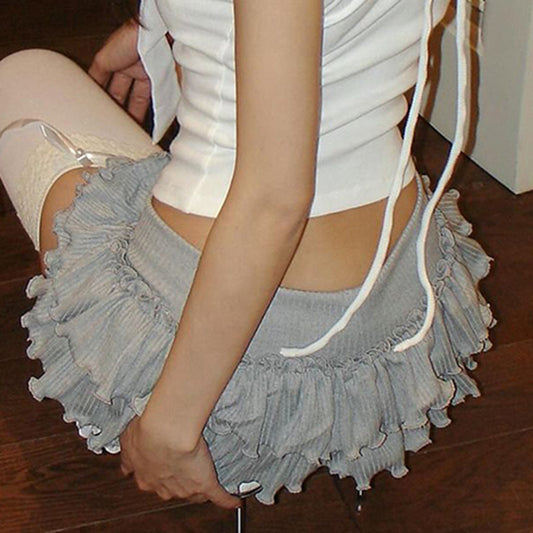 Sweet Ballet Style High Waist Short skirt with safety shorts