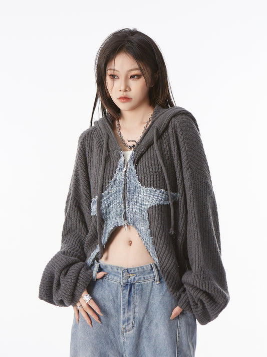 Star Knitted hoodie