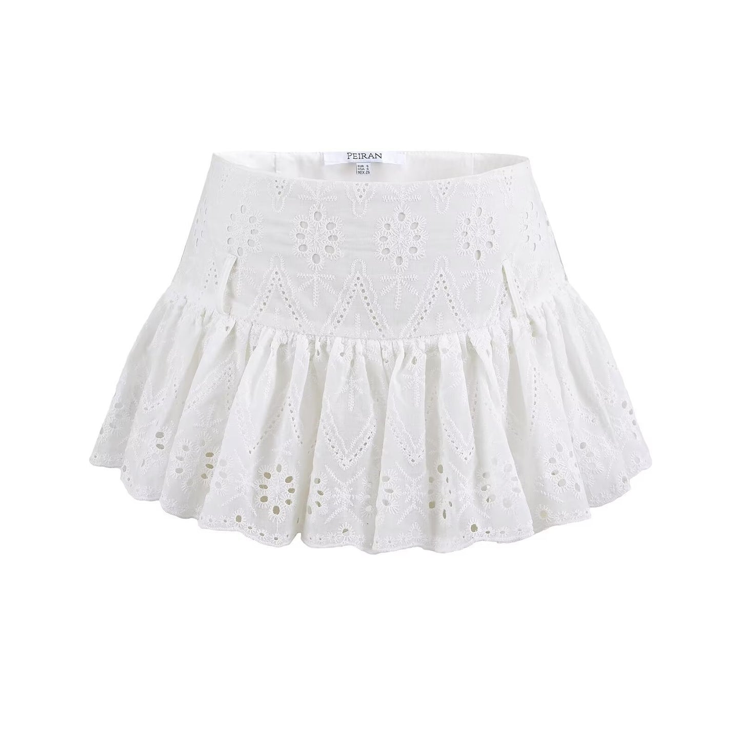 White Lace mini pleated skirt