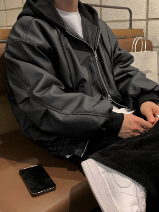 Loose Top Korean Style Trendy High-grade Leather Jacket