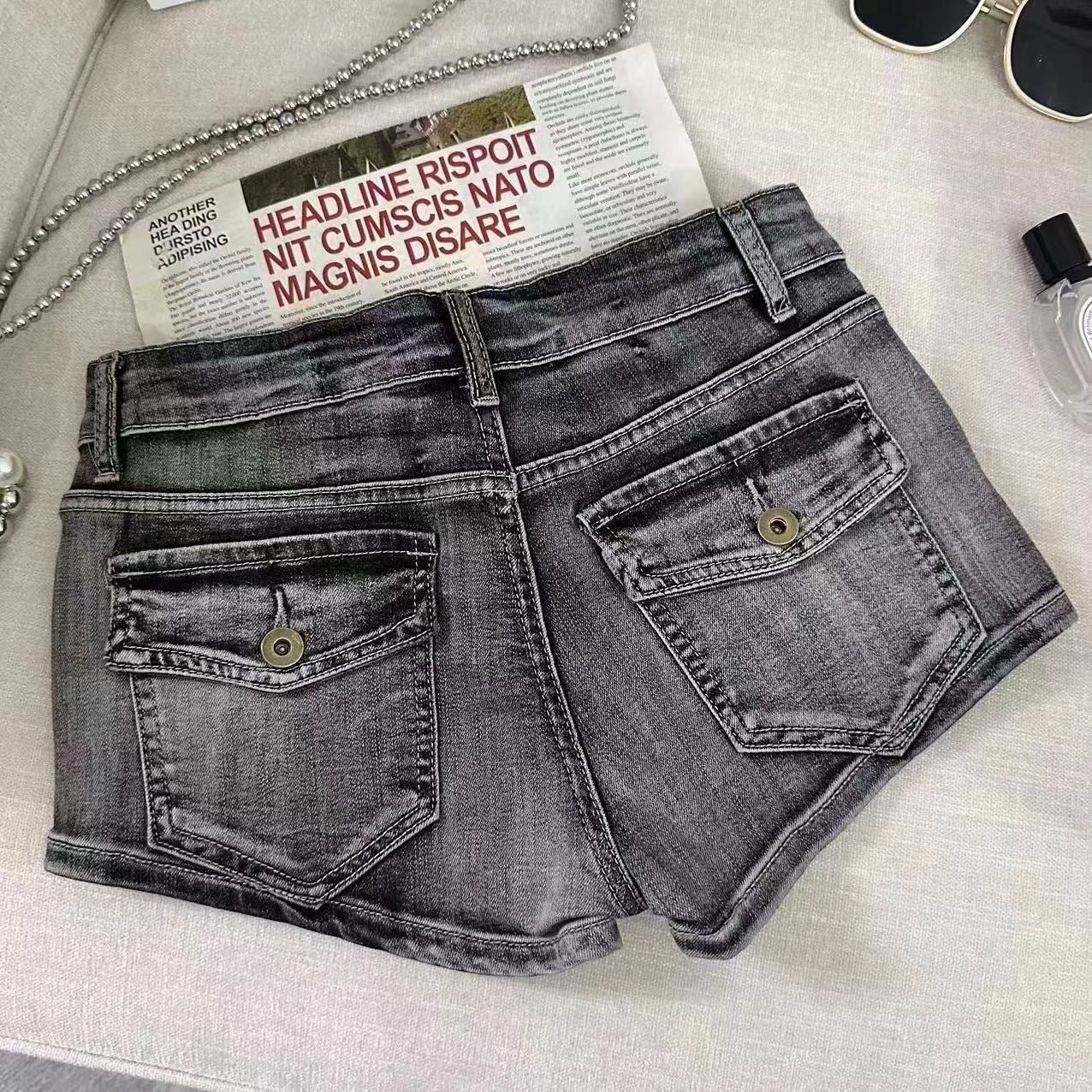 Low Waist Denim Shorts