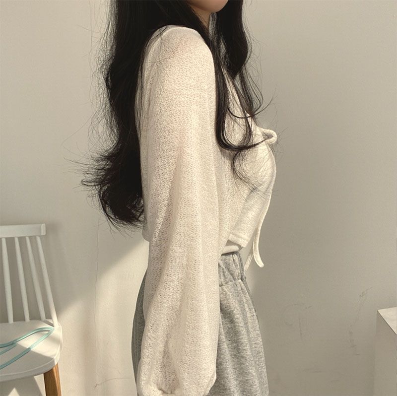 Korean style front tie Cardigan