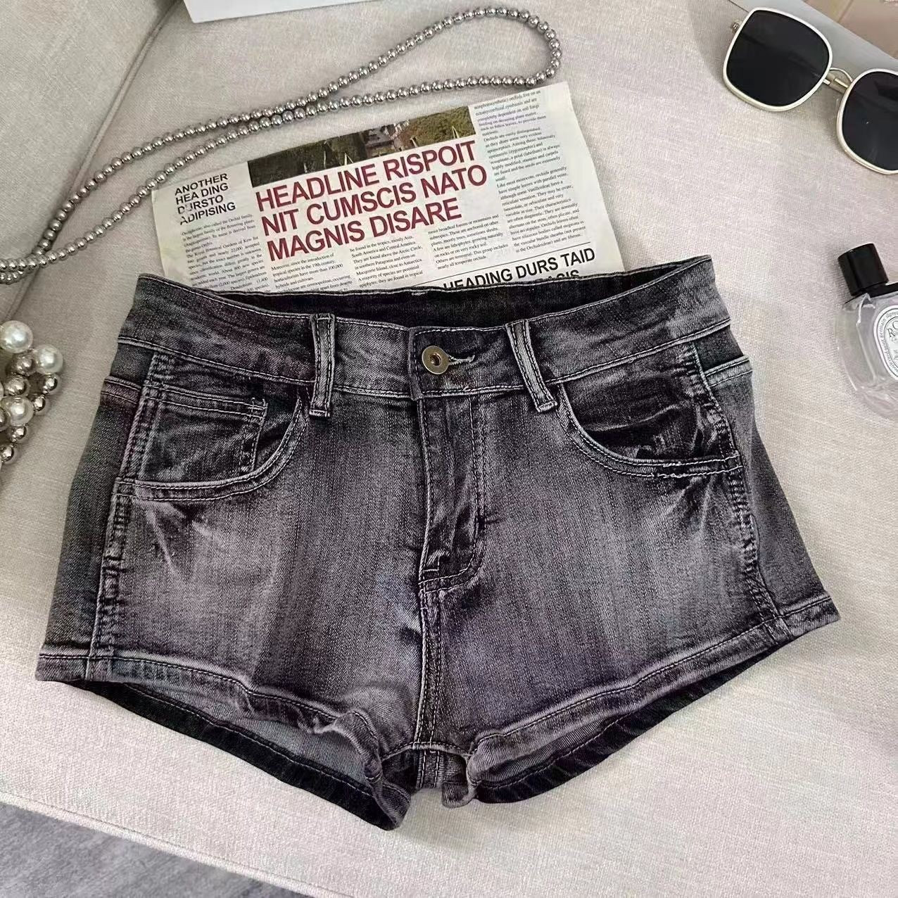 Low Waist Denim Shorts