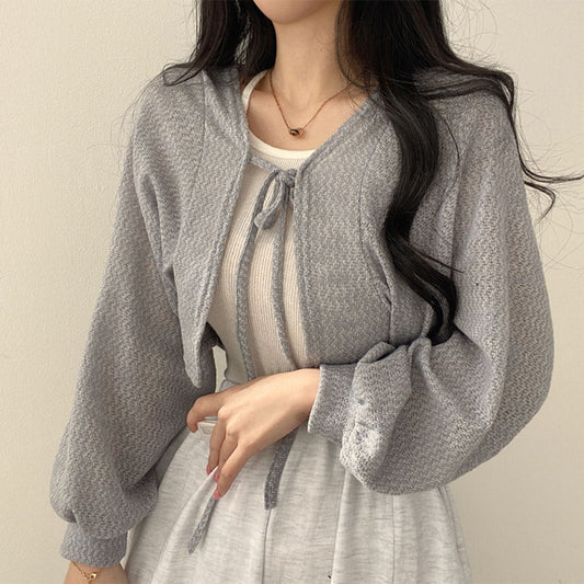 Korean style front tie Cardigan