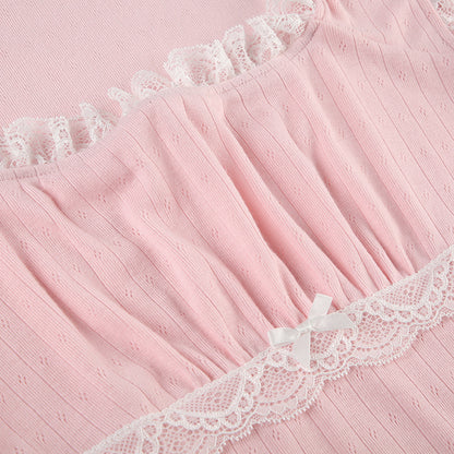 Sweet Shoujo Lace Square Collar Short Sleeve T-shirt