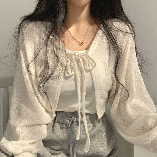 Korean style front tie Cardigan