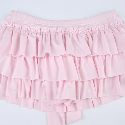 Pink Bow shoujo style mini Skirt with saftey shorts