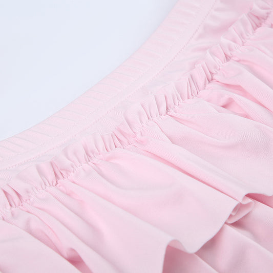 Pink Bow shoujo style mini Skirt with saftey shorts