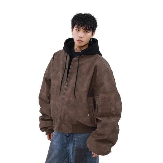 Loose Casual Hooded Coat Two-piece Jacket