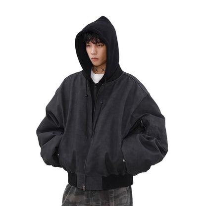 Loose Casual Hooded Coat Two-piece Jacket