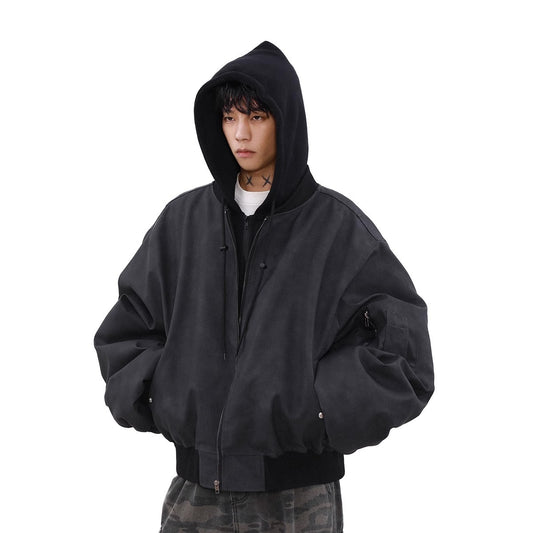 Loose Casual Hooded Coat Two-piece Jacket