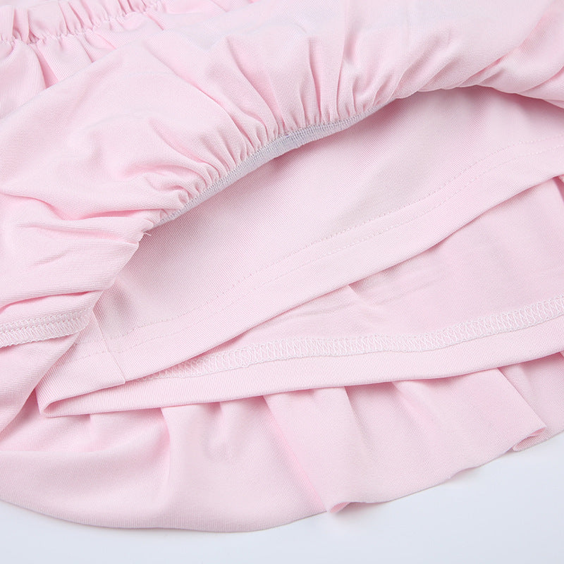 Pink Bow shoujo style mini Skirt with saftey shorts