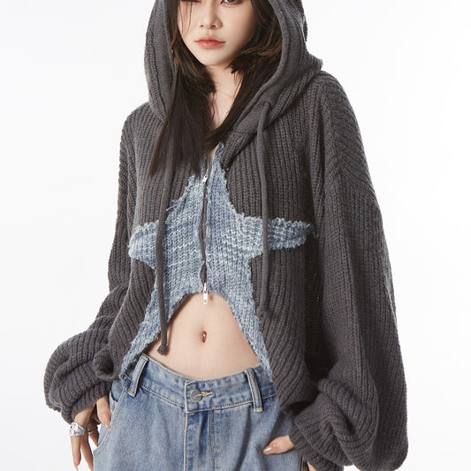 Star Knitted hoodie